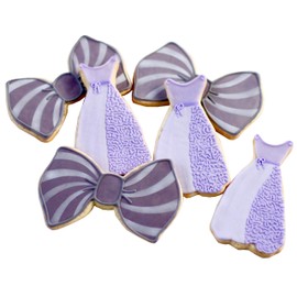 ½ Dz. Bow Ties and Dresses Cookies! Bridal Shower or School Formals Wedding Favors, Themed Sweet 16 Party Favors!