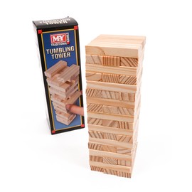 M.Y Traditional Tumbling Tower Game with 48 Wooden Pieces | Family Games | Adults & Kids