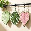 HJUHBDJ 3-Pack Leaf Shaped Hanging Kitchen Towels, Cute Coral Fleece