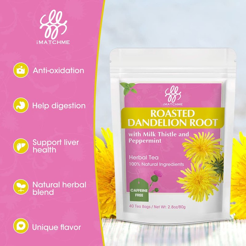 Premium Roasted Dandelion Root Tea with Milk Thistle and Peppermint