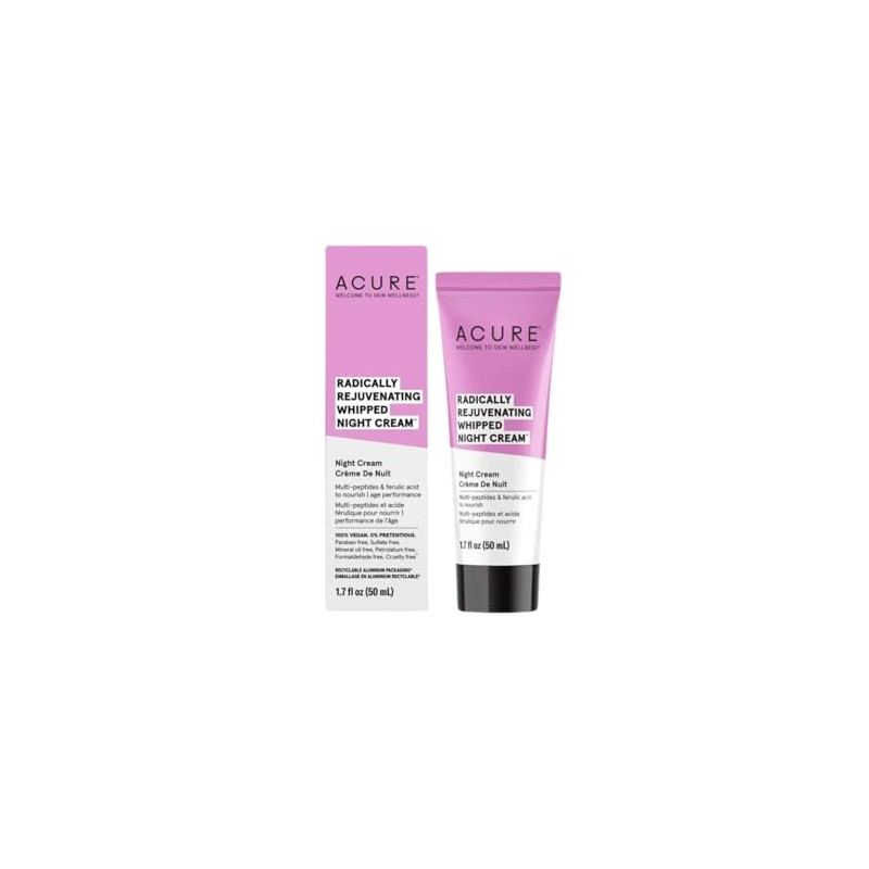 Acure | Crema nocturna rejuvenecedora para atenuar arrugas | Con