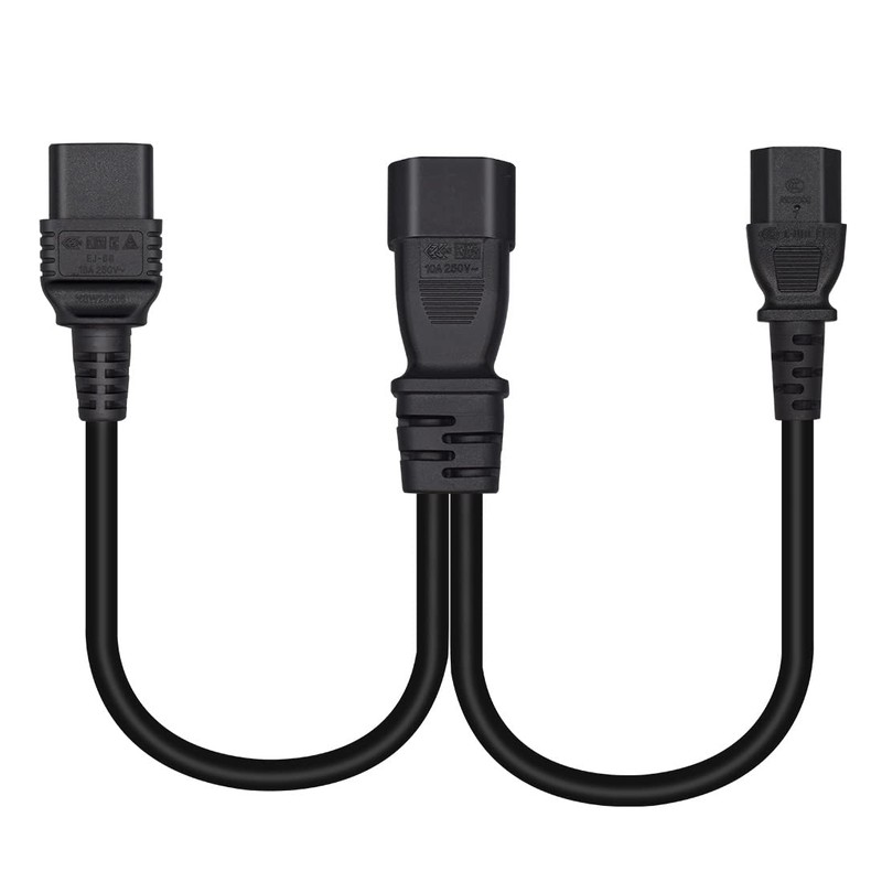 JORINDO 0.32M/1FT IEC320 C14 to C13+C19 PDU/UPS Server Y Splitter