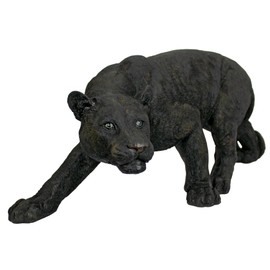 Design Toscano Shadowed Predator Black Panther Garden Statue, Medium 26 Inch, Polyresin, Black
