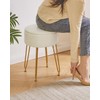 IBUYKE Faux Leather Round Footrest Stool with Storage Ottoman, Makeup