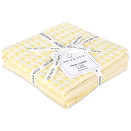 Vintage Vista 100% Cotton Dish Cloths (Pack of 6) - Dish Rags for Washing Dishes - Reusable & Highly Absorbent Kitchen Towels - Multipurpose Kitchen Rags - (12" x 12" - Lemon Yellow Honeycomb)