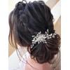 Silver Bride Wedding Hair Comb Pearl Bridal Hair Side Combs