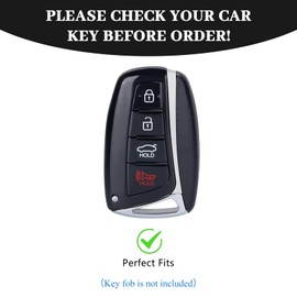 OFF WE GO for Hyundai Key Fob Cover, Soft TPU Protection Key Fob Case Compatible with Hyundai Santa fe Genesis Equus Azera Smart Car Key Accessories (Gold Black)