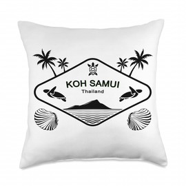 KOH Samui Thailand Sea Turtle Palm Trees Island Souvenir Throw Pillow