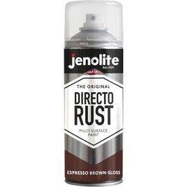JENOLITE Directorust Spray Paint for Metal - ESPRESSO BROWN - Gloss Finish for Indoor and Outdoor use - Multi-Surface for Metal, Plastic, Ceramic, Wood & Rusted Surfaces - 400ml (13.52fl oz), RAL8017