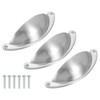 sourcing map Drawer Pulls, 3Pcs 2-1/2" - Zinc Alloy Brushed