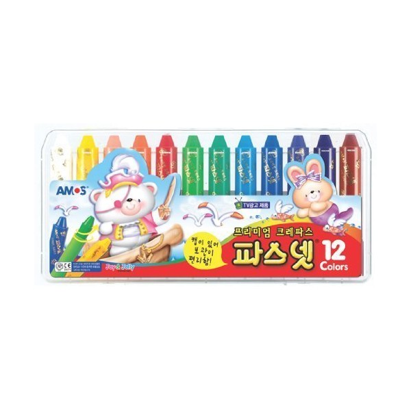 Amos Premium Non-toxic Silky Crayon Pasnet (12 colors)