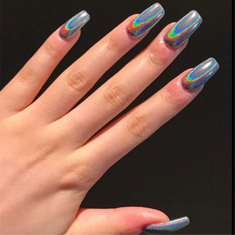 1 Box Solid Chameleon Shining Laser Neon Powder Nail Parts