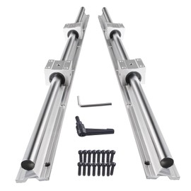 SBR20-1000mm Linear Rail Linear Rails and Bearings Kit 2Pcs SBR20 1000mm Long Fully Supported Shaft Guide with 4Pcs SBR20UU Linear Bearing Slide Block Linear Guide for CNC Equipments