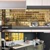 Diflart Peel and Stick Mirror Backsplash, Gold, 3x6 Inch, Beveled