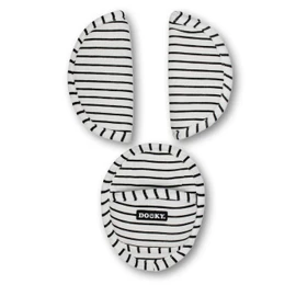 Dooky Seat Belt Pads for Baby Seats, Prams & Child Seats (Universal Fit Thanks to Fastening, Suitable for 3 and 5 Point Belts, Soft Padding Made of 100% Cotton), San Marino