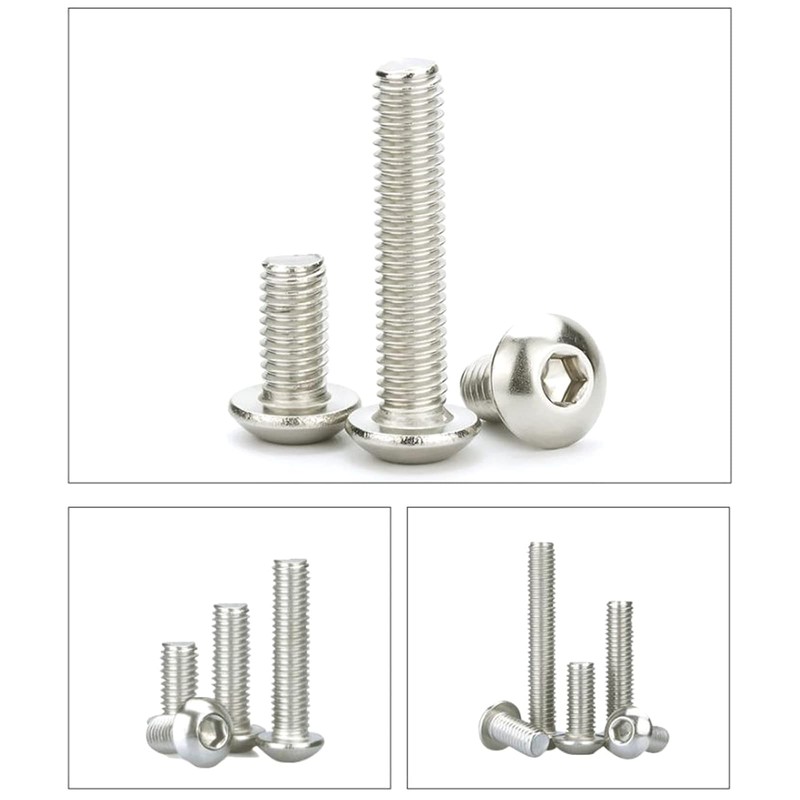 M6-1.0 x 100mm Button Head Socket Cap Screws, Stainless Steel