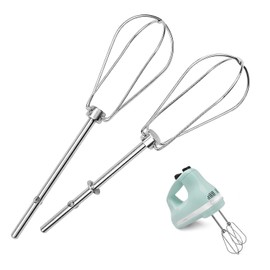 Hysgscwd 2Pcs Hand Mixer Turbo Beater Attachments W10490648, Stainless Steel Mixer Beaters for Kitchen, Turbo Whisk Replacement Parts for Electric Mixers, Replaces KHM2B, KHM5, AP5644233, PS4082859