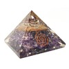 Amethyst Crystal Orgone Reiki Pyramid Kit / Includes 4 Crystal