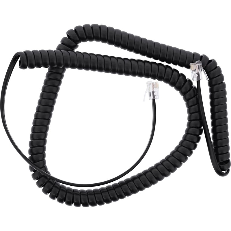 InLine 18895I Handset Spiral Cable RJ10 Male / Male Black