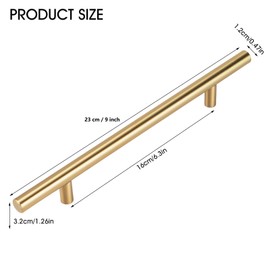 Stormshopping 12PACK Kitchen Door Handles 160mm Gold Kitchen Cupboard Handles Black Cupboard Pulls Drawer Pulls for Cabinet Wardrobe Bathroom Stainless Steel