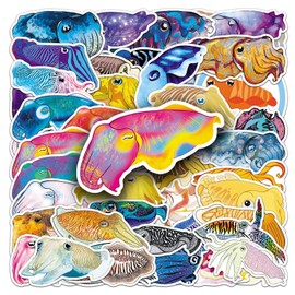 Octopus Stickers 50 Pcs Cute Waterproof Marine Life Sticker for Water Bottle Skateboard Laptop Motorcycle Bicycle Luggage Scrapbook Suitcase Computer Car,Vinyl Funny Cartoon Ocean Decal for Adults
