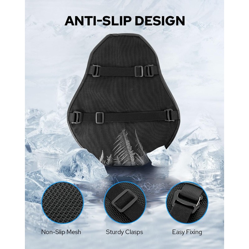Benlari Motorcycle Seat Cushion, Universal Motorcycle Gel Seat Pad Large