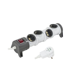 Schuko Power Strip with Switch and Plug with Surge Protection with 1.5 and 3 m Cable (4-Way with 3.0 m Cable)