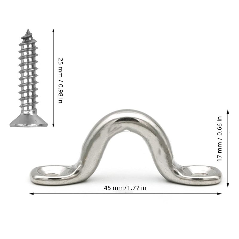 Stainless Steel Eye Straps Tie Down Kayak Deck Loops,12Pcs Kayak
