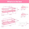 DARCKLE Pink Shower Caddy,4 Pack No Drilling Adhesive Organizer Shelf