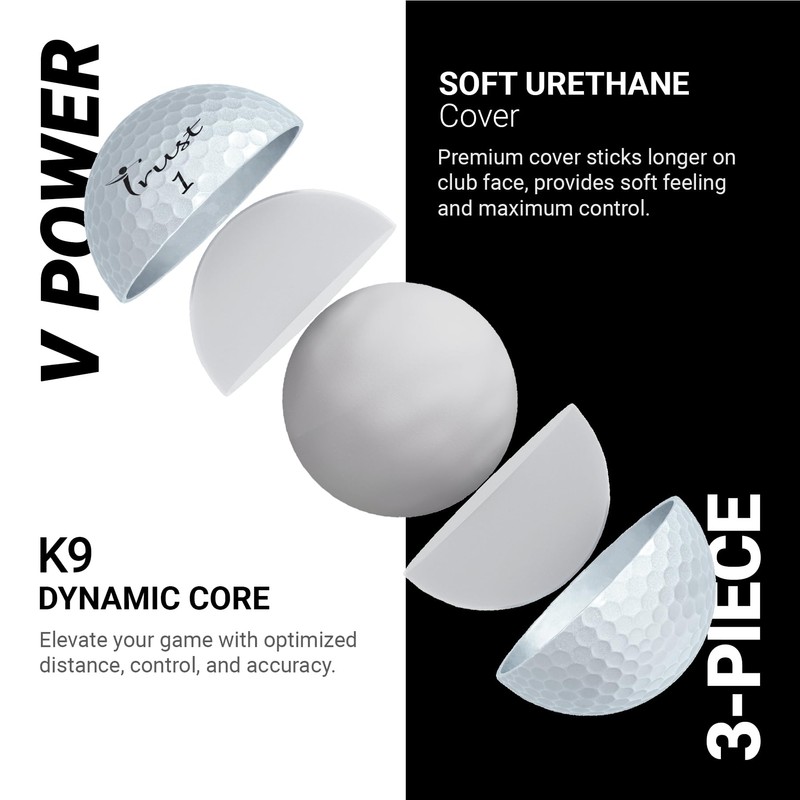 Trust Golf Ball Bison V Power–Designed for Professionals and Low