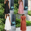 Summer Dress Flutter Short Sleeve Casual Dresses Cross Smocked Midi