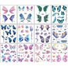 RabbFit 12 Sheets Glitter Butterfly Temporary Tattoo Stickers for Women