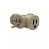 Ace Grounded 3 Outlets Adapter BEIGE 15 Amps 125 V