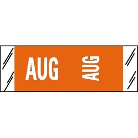 Tabbies Original COL'R'TAB 11880 Series Horizontal/Vertical Month Tabs, Orange, August, 1/2" H x 1-1/2"W, Heavy Duty, Made in the USA, 100/Pack