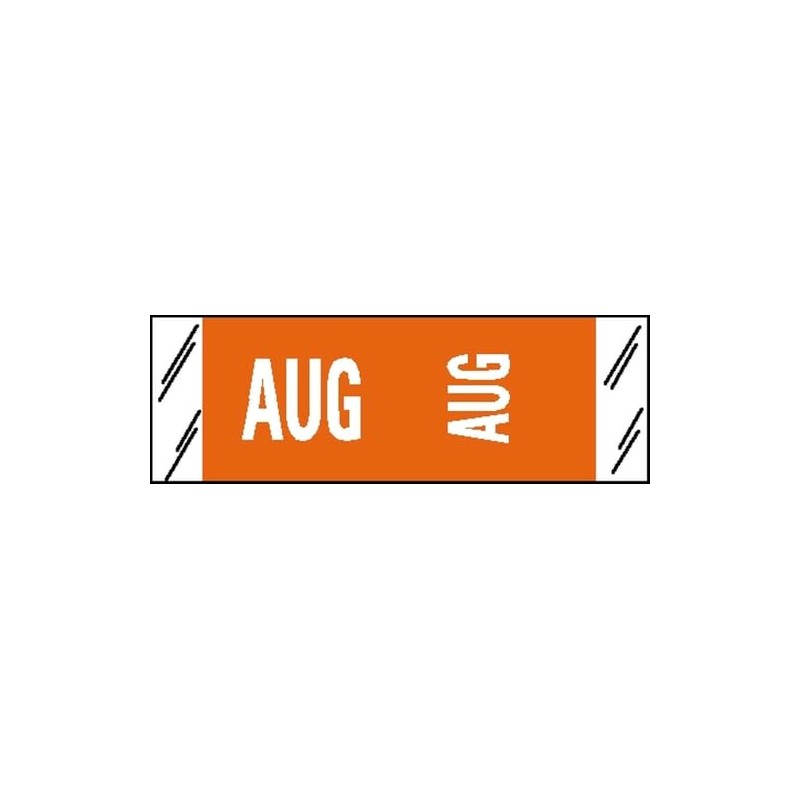 Tabbies Original COL'R'TAB 11880 Series Horizontal/Vertical Month Tabs, Orange, August,