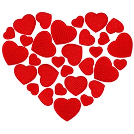 CXWLJL 30PCS Heart Patches Iron On, Heart Iron On Patch for Clothes, Suitable for Clothes Dresses Hats t-Shirts Jeans DIY Backpacks Shoes