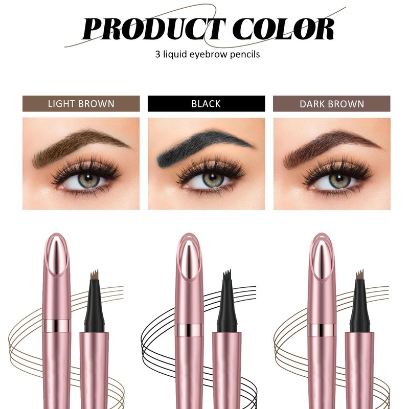 3 Pieces Eyebrow Pencil, Waterproof Magic Eyebrow Pencil, Waterproof Eyebrow