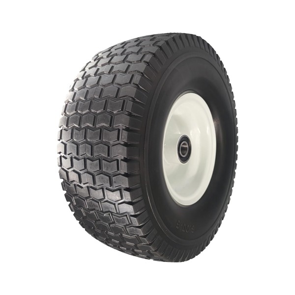 Flat Free Lawn Mower Tire 15x6.00-6 with 3/4 Bore, 3"