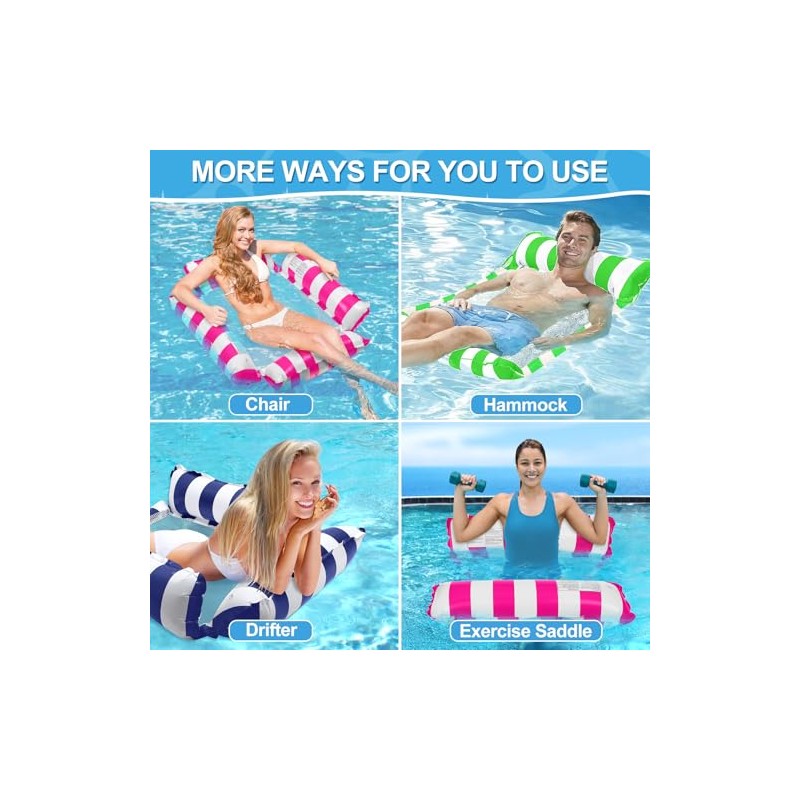 Inflatable Pool Floats Adult, 4-in-1 Multi-Purpose Pool Float Rafts Water