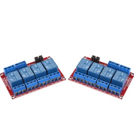 XUGERIP 2 PCS 12V 4 Channel Relay Module with Optocoupler Isolation, Relay Board with High/Low Level Trigger Jumper, 250V/10A AC or 30V/10A DC Load, Fault-Tolerant Design
