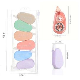 BYTLEOUTJ 12Pcs Correction Tapes Correction Tape Roller,Morandi and Transparent glitter Color Correction Tape Glue Tape Roller,for School Classroom Office Home Students
