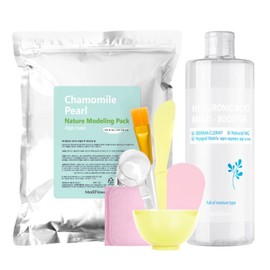 Large Size Modeling Pack Starter Pack Chamomile Pearl 500g + 6 Pack Tools + Hyaluronic Acid Multi Booster 500ml / 대용량 모델링팩 스타터팩 캐모마일 펄 500g+팩도구 6종+히알루론산 멀티 부스터 500ml