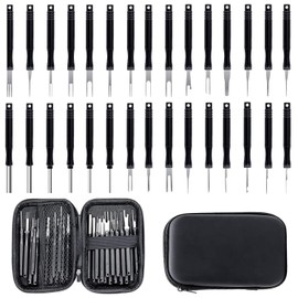 GisWell 30-Piece Terminal Removal Tool Set, Pin Tool Car Set, Release Tool Set, Terminal Removal Tool Kit, with Tool Bag, for Most Connection Terminals