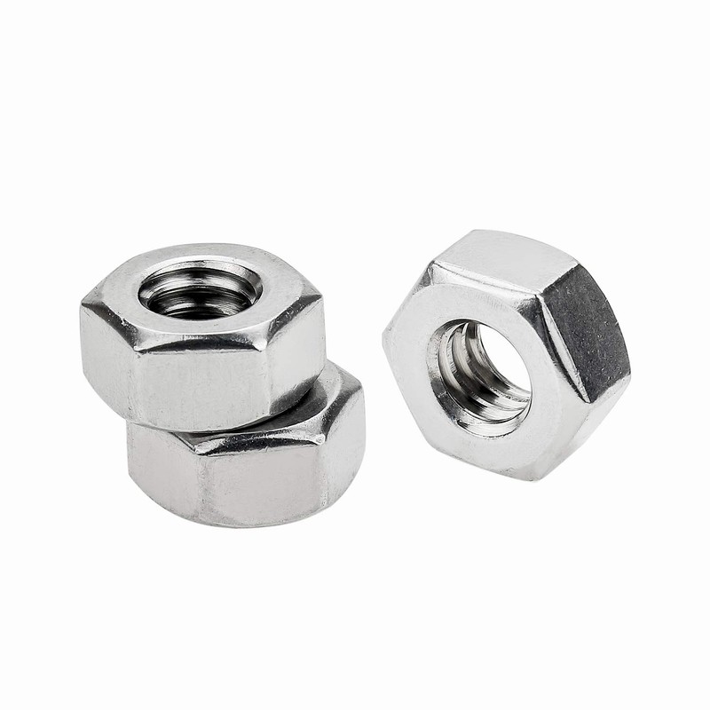 Powlankou 100 Pieces 1/4"-20 Stainless Hex Nut, Stainless Steel (304)
