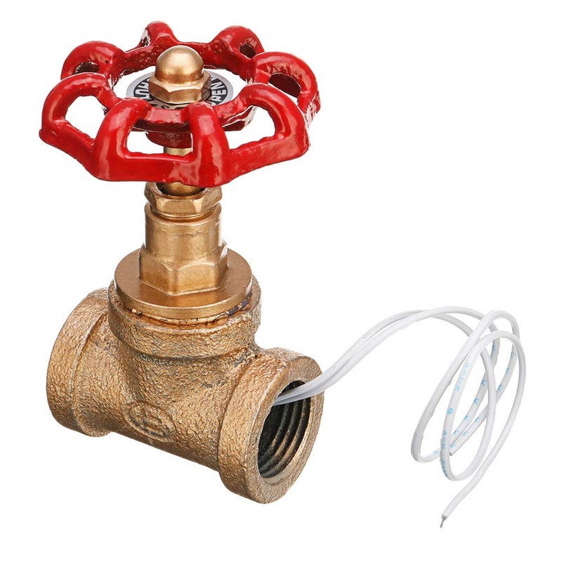 CocinaCo Vintage Steampunk 1/2 Inch Red Handle Stop Valve Light