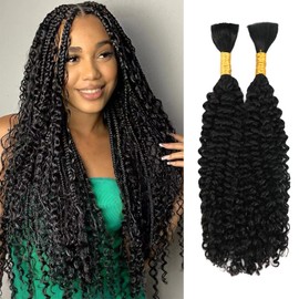 Human Braiding Hair for Boho Braids 18 Inch Curly Human Hair Braiding 12A Brazilian No Weft Hair Extensions for Bohemian Knotless Braids Bulk Human Hair for Braiding 2 Bundles 100g