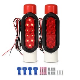 CHEDA LED Boat Trailer Guide-On Post Pipe Guide Lights Fit for Standard 2" PVC (2-3/8" OD) Boat Trailer, Ski Boat Or Fishing Boat Red Lens