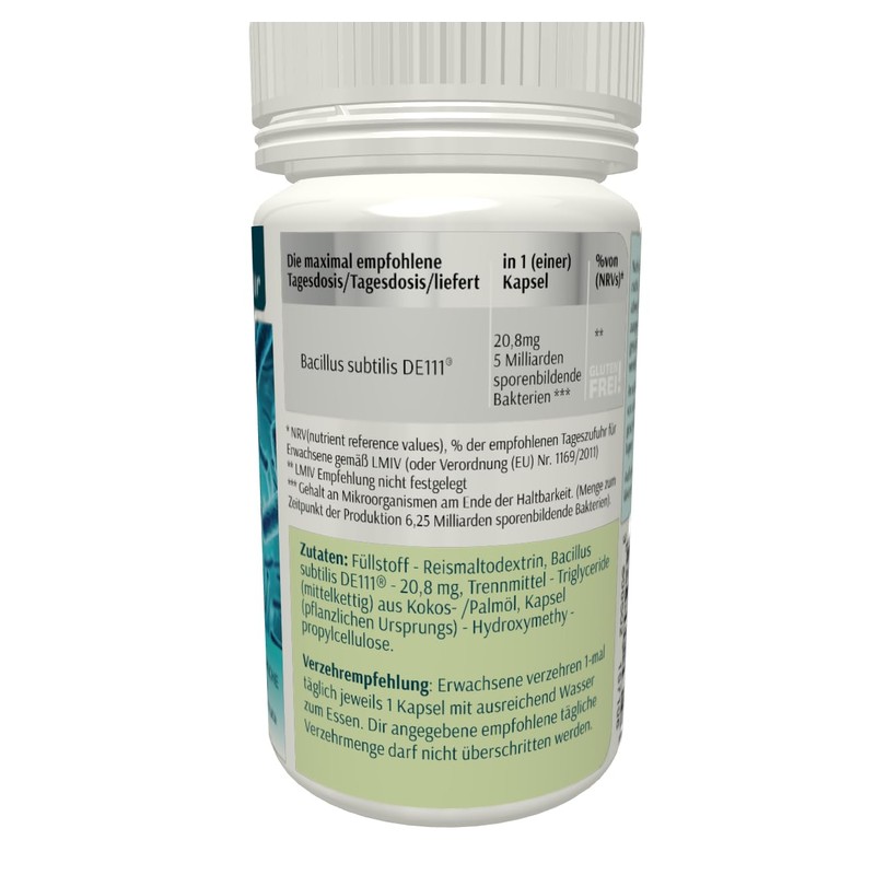 Pro-subtilis (Bacillus subtilis DE111) 60 Capsules - 5 Billion CFU
