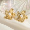 Xerling Gold Boho Textured Flower Stud Earrings Bohemian Floral Faux