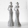 Prodbuy Set of 2 Silver Elegant Lady Figures 29.5cm Tall